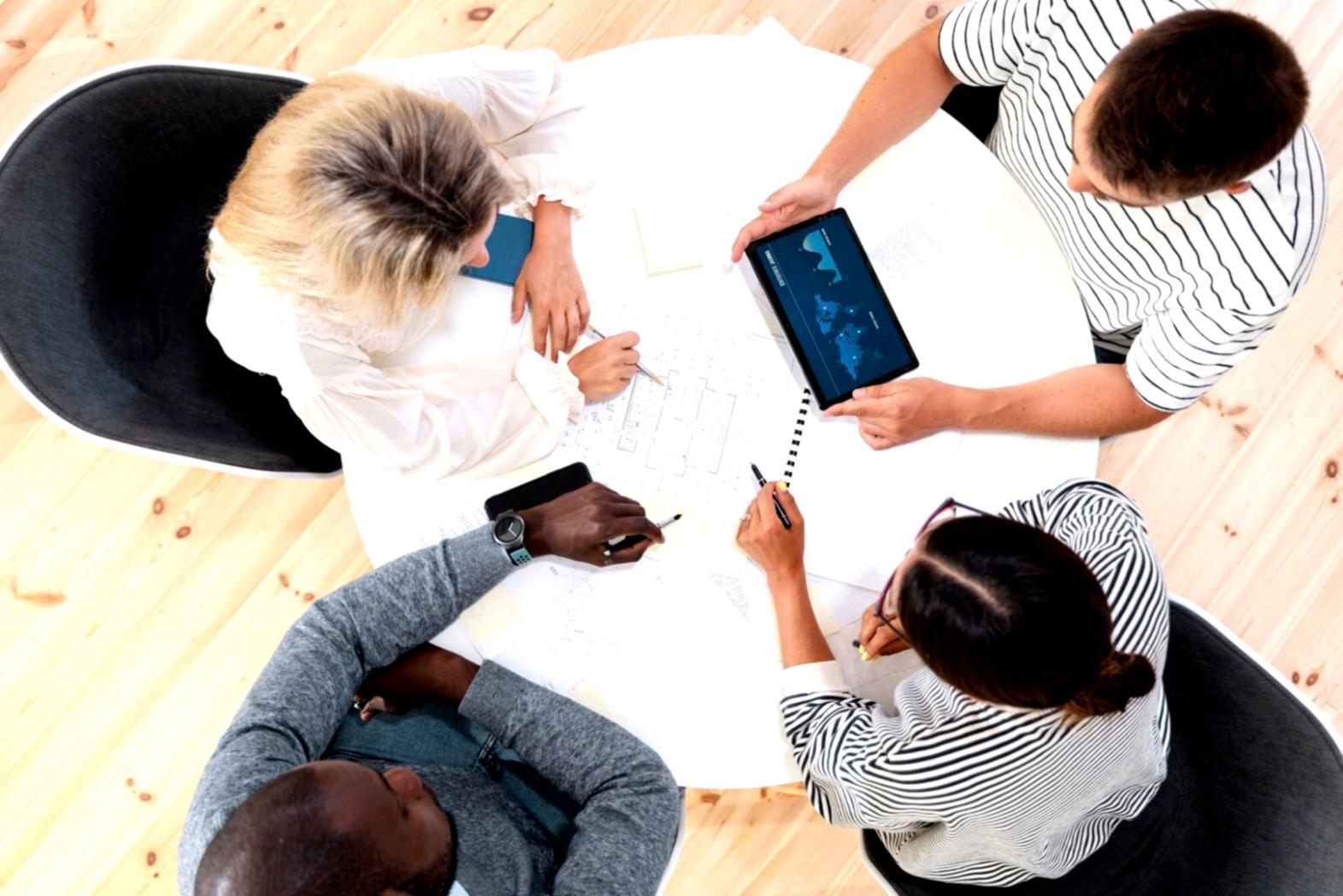 Students working through budget planning exercises